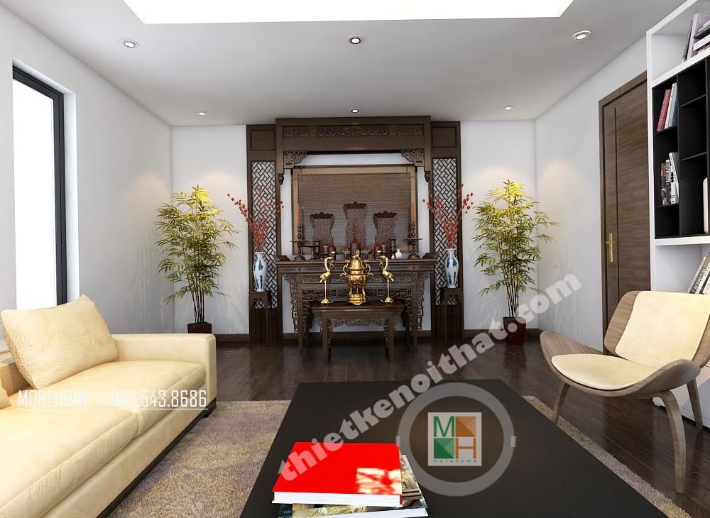 Bàn thờ phật - bàn thờ gia tiên - Mẫu 12